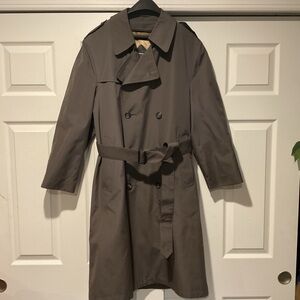 Christian Dior Monsieur Vintage Men’s Gray Belted Trench Coat Jacket sz 40 S